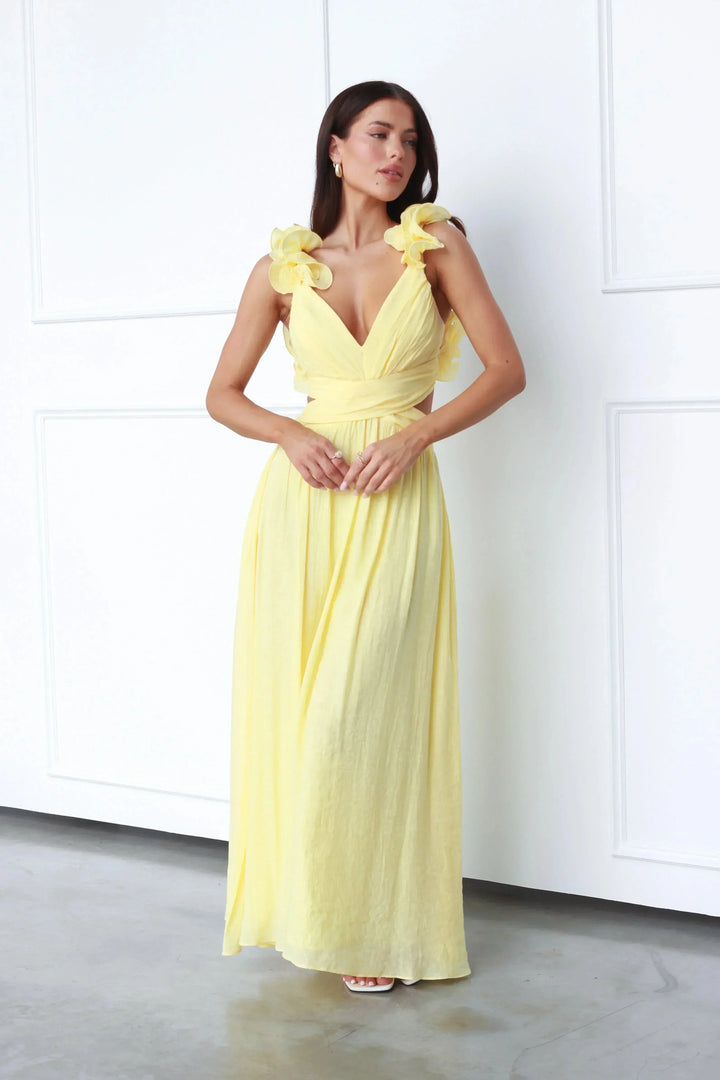 Women's Elegant Summer Ruffle Strap Dress | Maxi