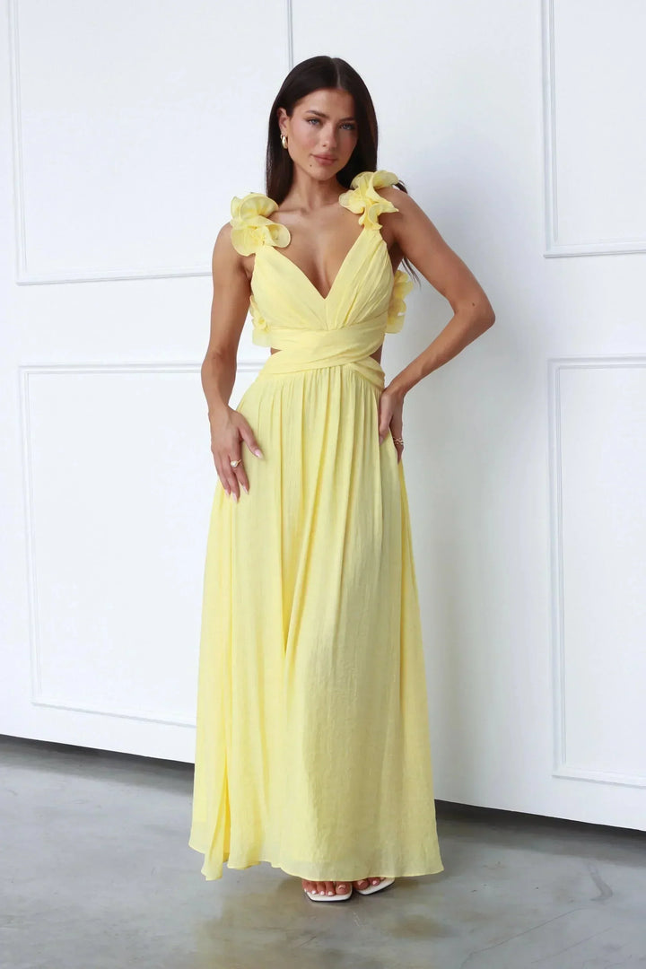 Women's Elegant Summer Ruffle Strap Dress | Maxi