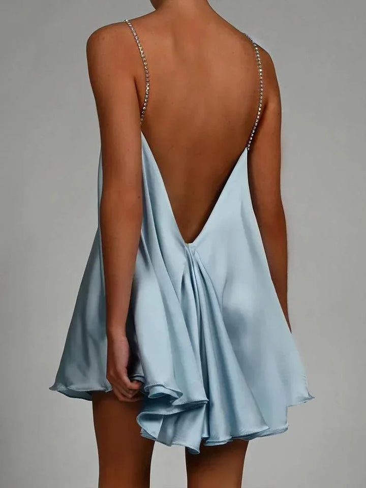 Women's Elegant Evening Chain Detail Dress | Mini