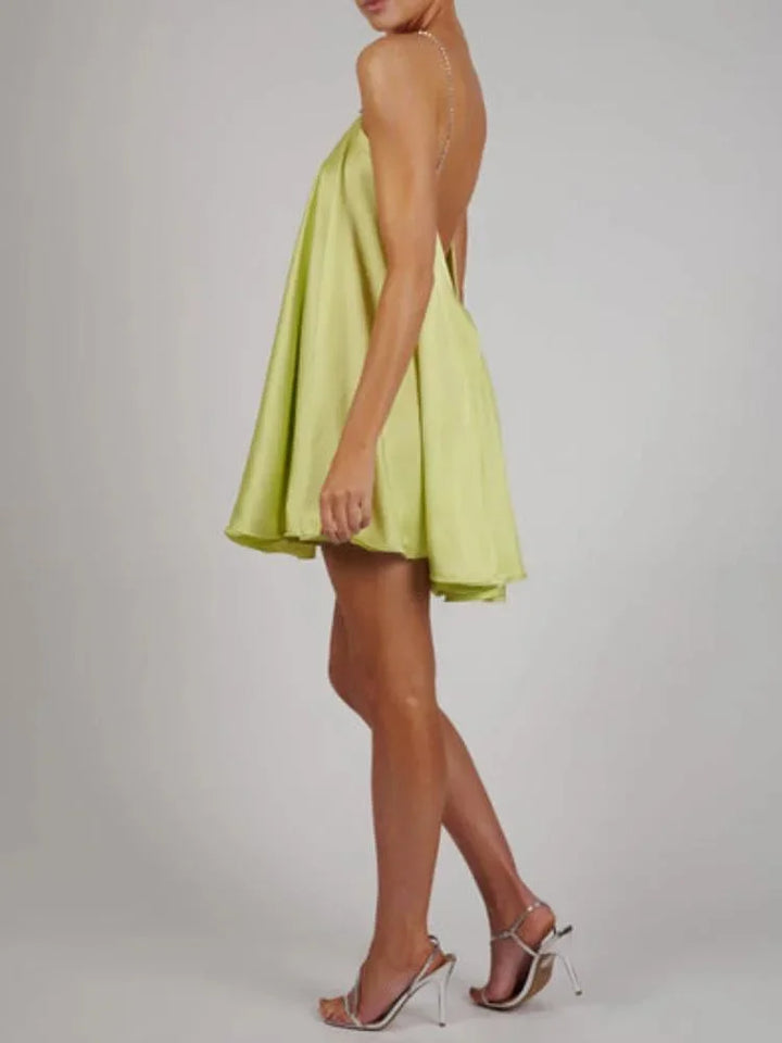 Women's Elegant Evening Chain Detail Dress | Mini