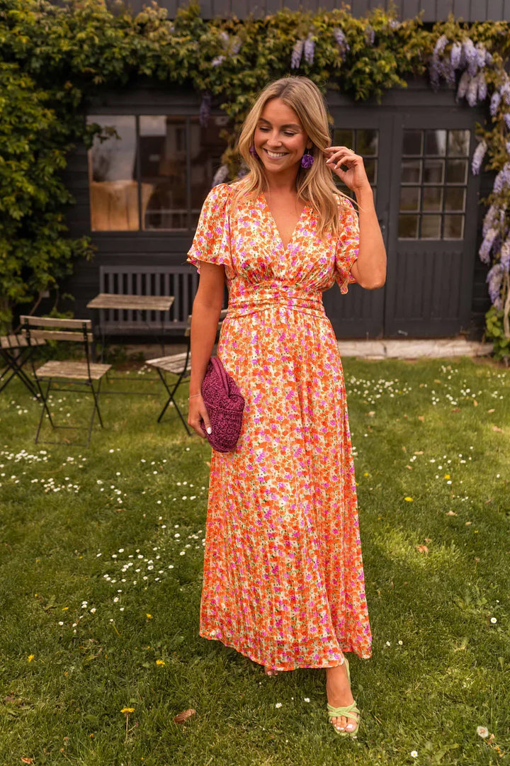 Women’s Short Sleeve Floral Dress | Maxi
