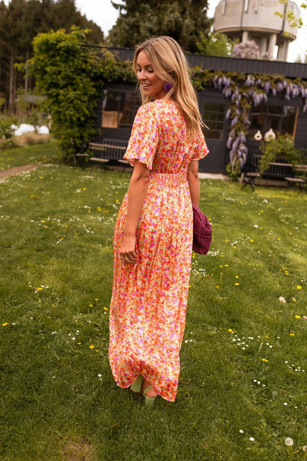 Women’s Short Sleeve Floral Dress | Maxi