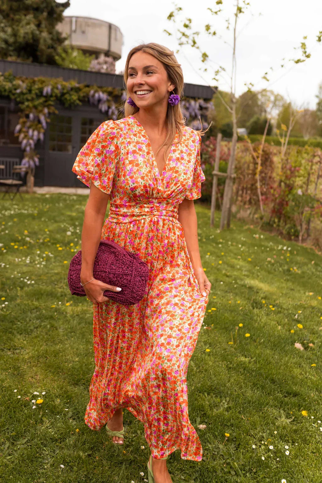 Women’s Short Sleeve Floral Dress | Maxi