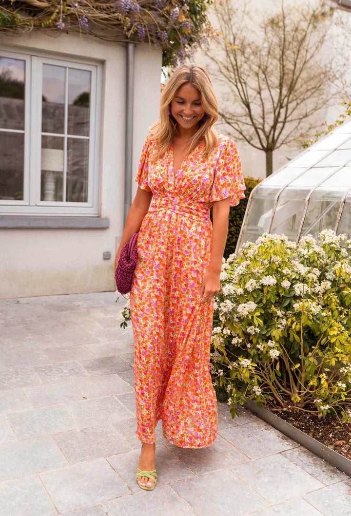 Women’s Short Sleeve Floral Dress | Maxi