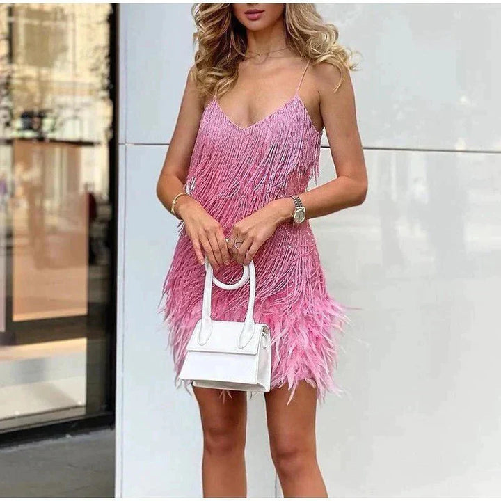 Women’s Evening Party Sequin Spaghetti Strap Cocktail Dress | Mini