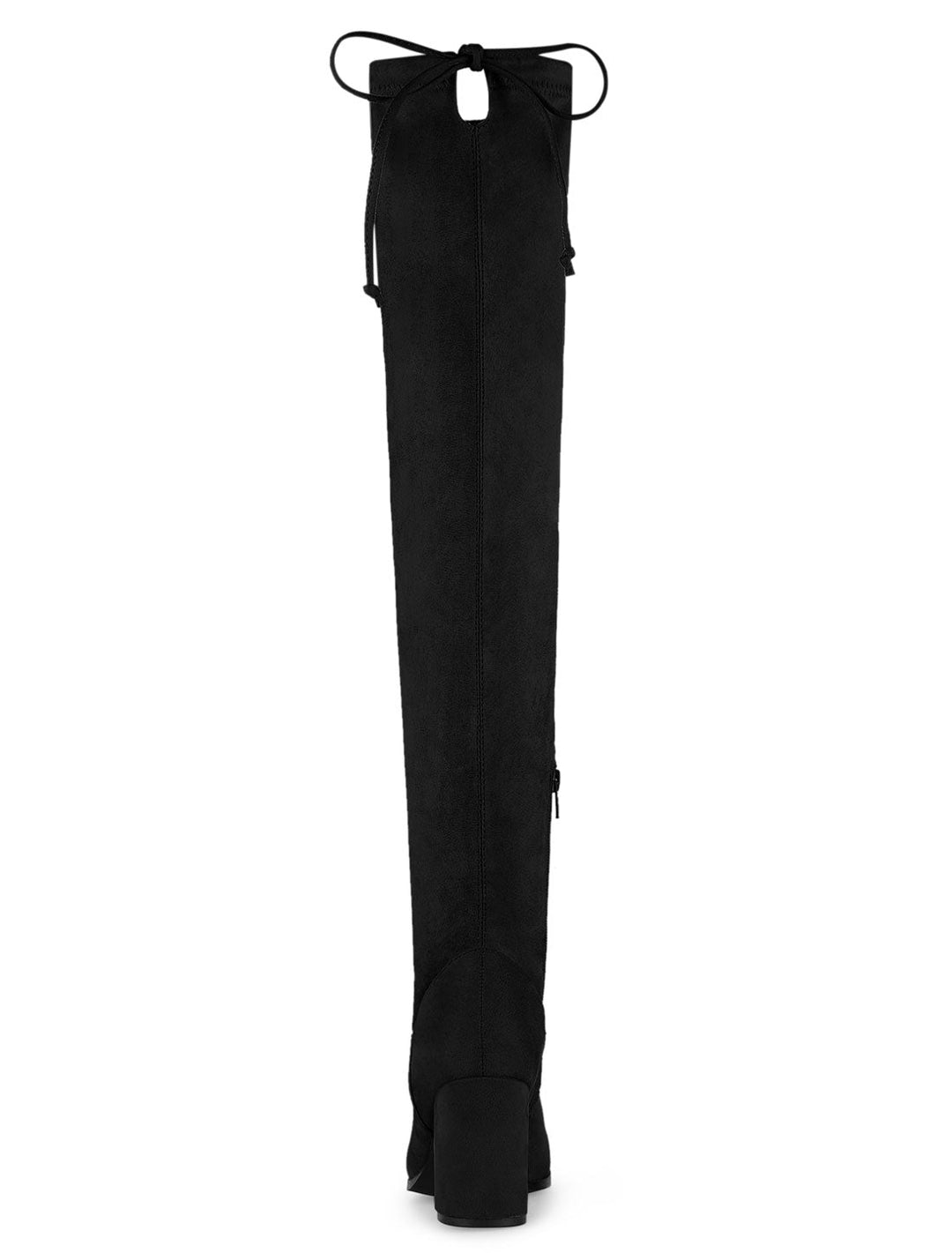 Women's Zip Round Toe Over The Knee Boots | Heel