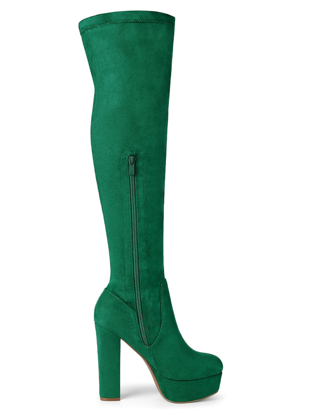 Bottes cuissardes à plateforme et fermeture éclair pour femmes | Talon