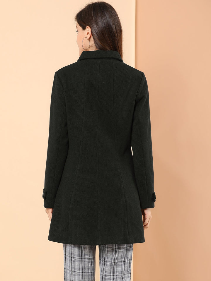 Long manteau chaud à chevrons pour femme | Hiver