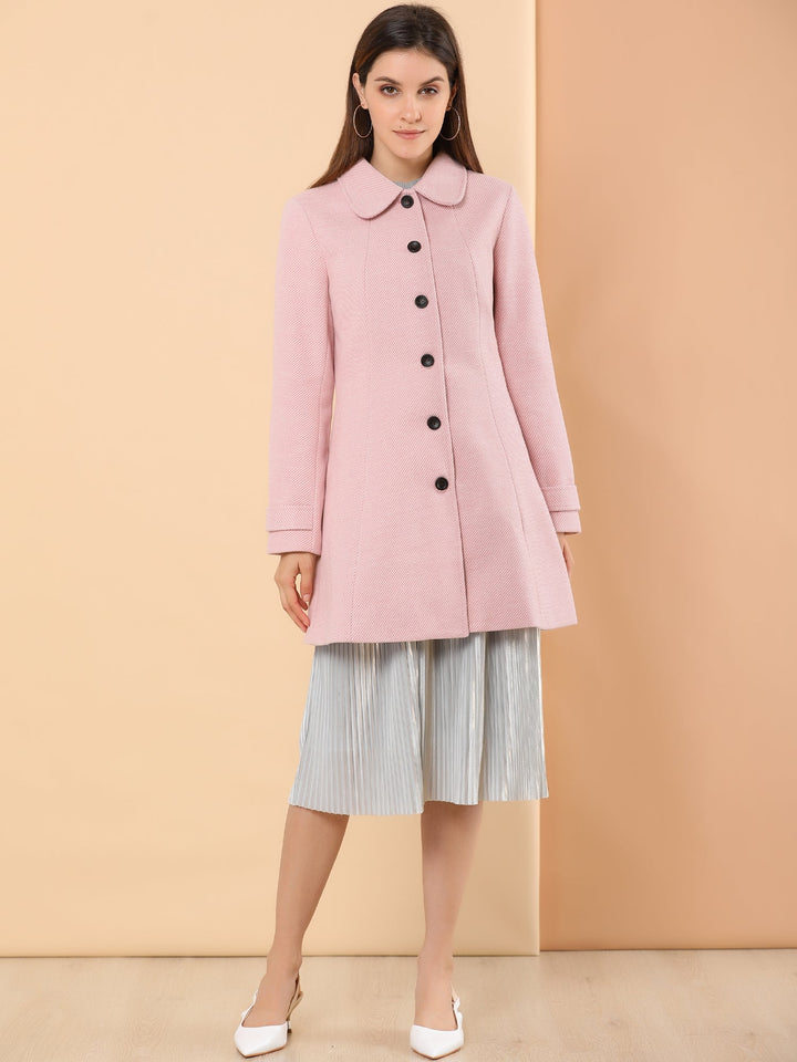 Long manteau chaud à chevrons pour femme | Hiver