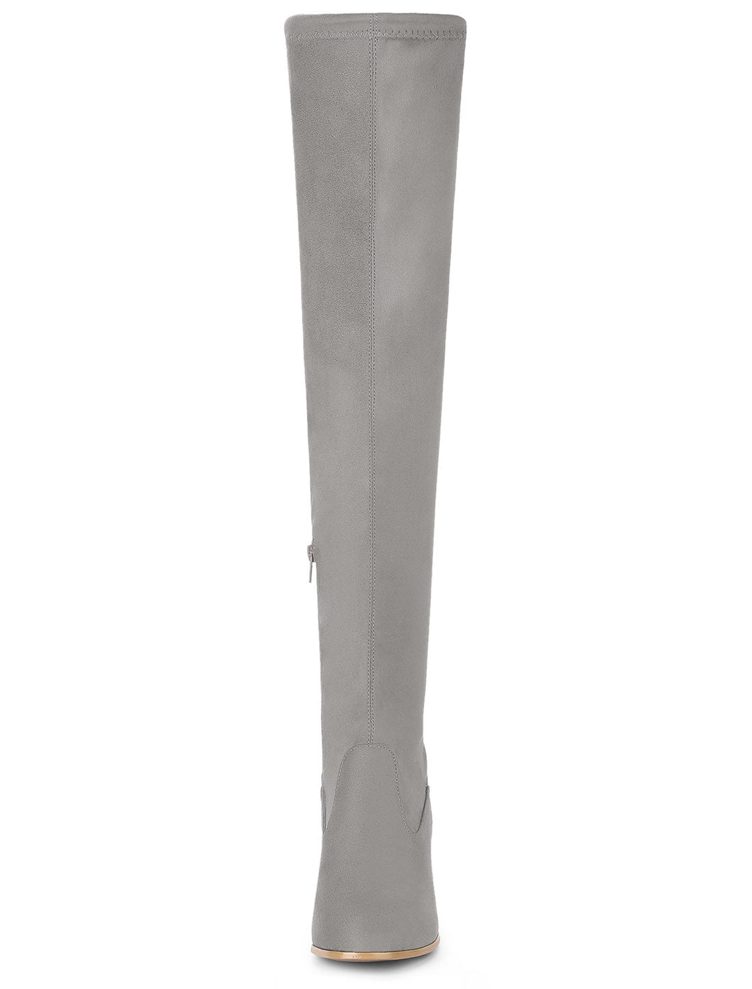 Women's Zip Round Toe Over The Knee Boots | Heel
