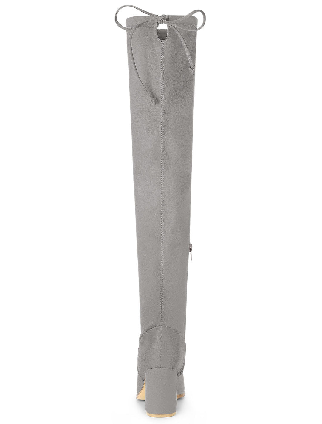 Women's Zip Round Toe Over The Knee Boots | Heel