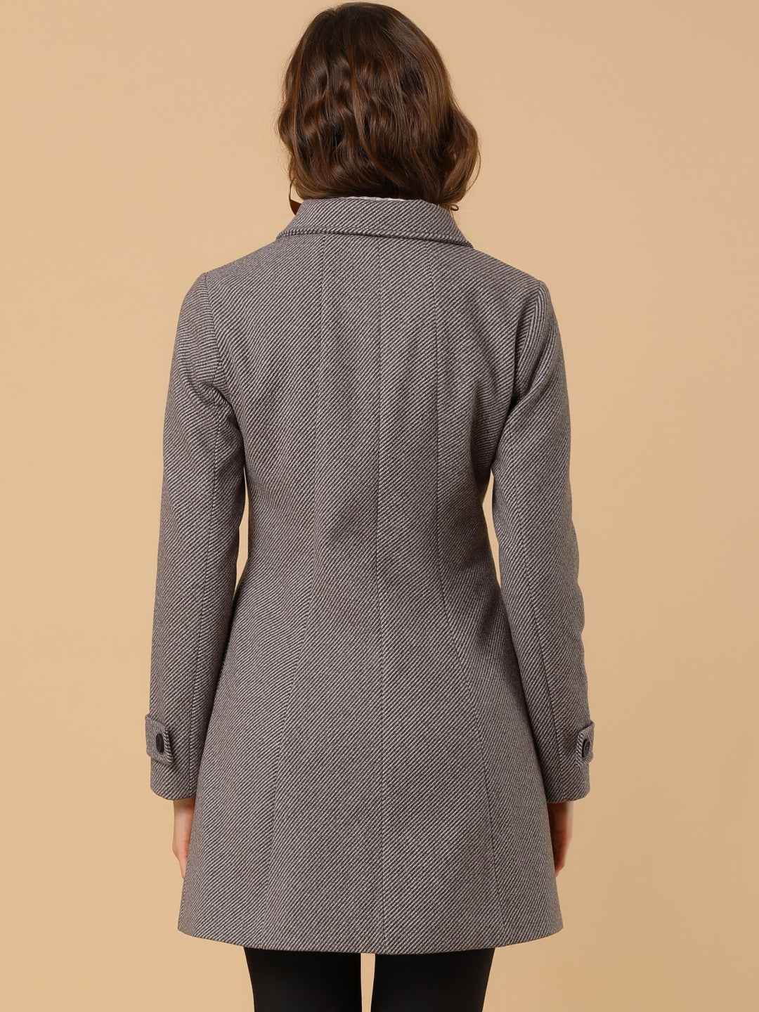 Long manteau chaud à chevrons pour femme | Hiver