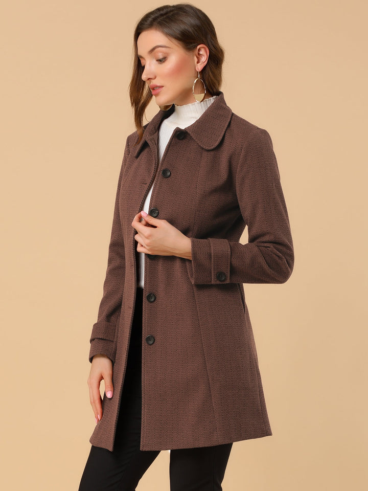 Long manteau chaud à chevrons pour femme | Hiver