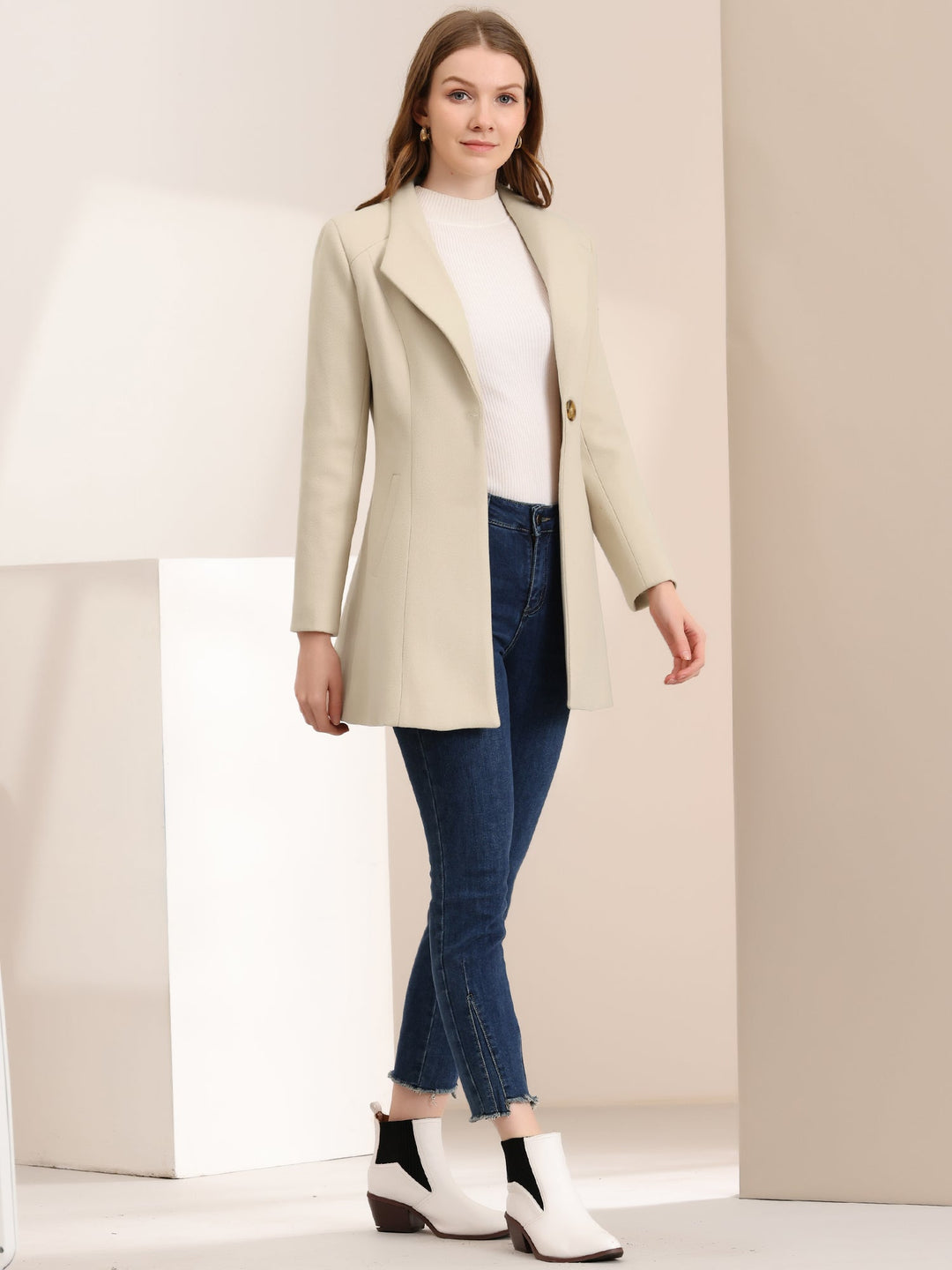 Women's Formal Winter Single Breasted Coat | Long