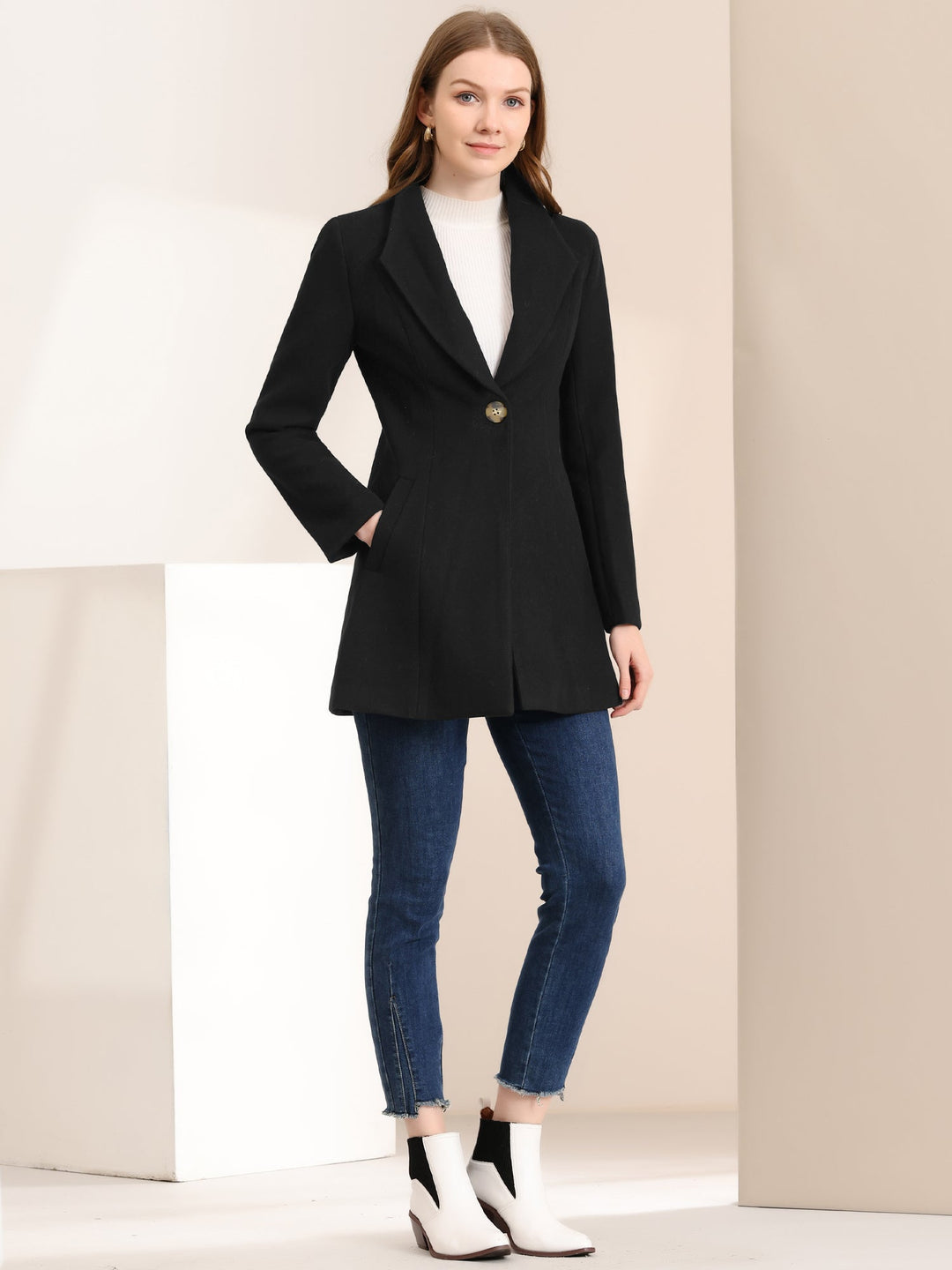 Women's Formal Winter Single Breasted Coat | Long