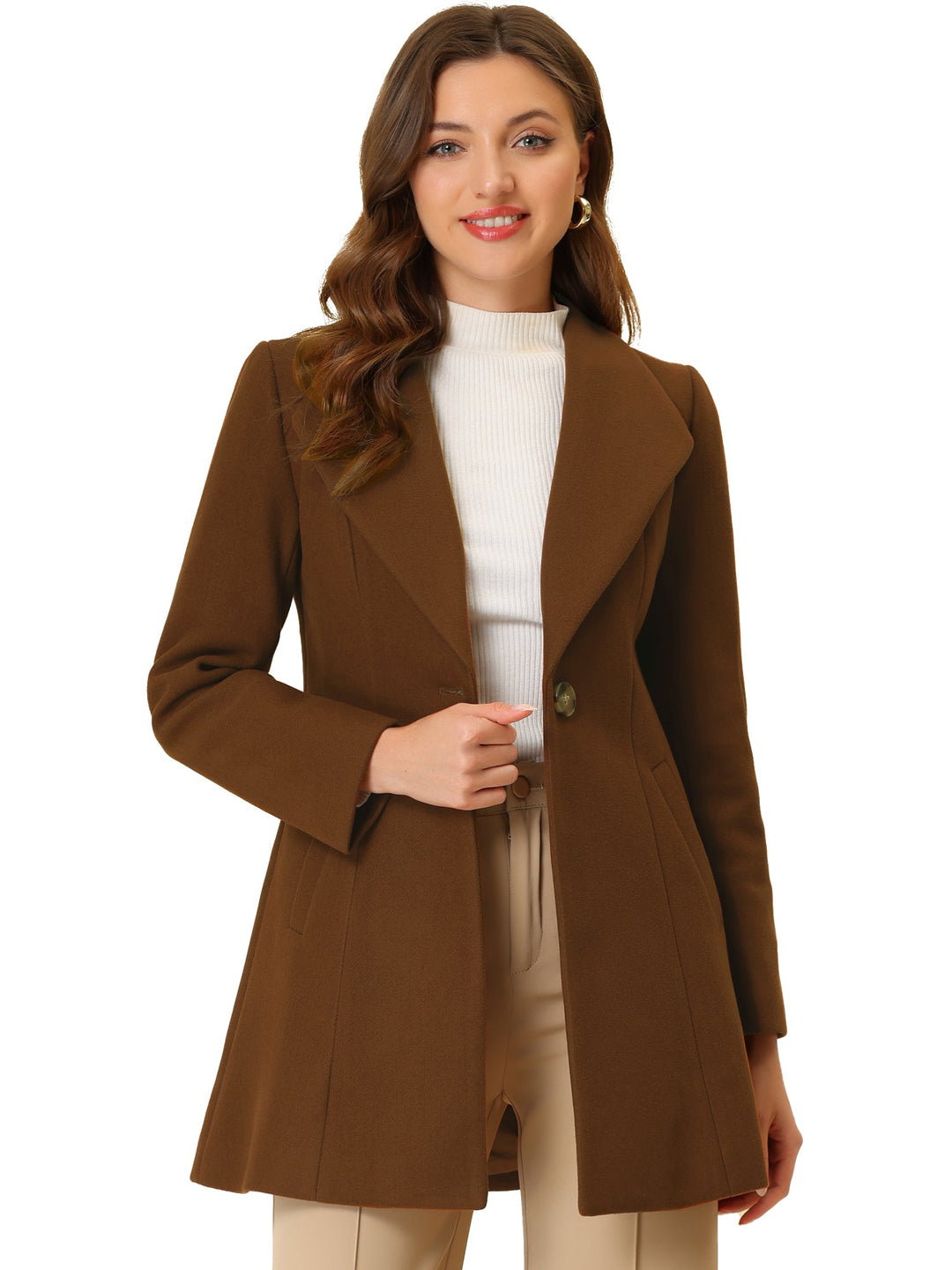 Women's Formal Winter Single Breasted Coat | Long