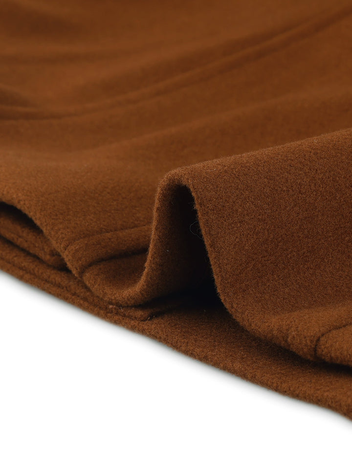 Long manteau d’hiver boutonné à col pour femme