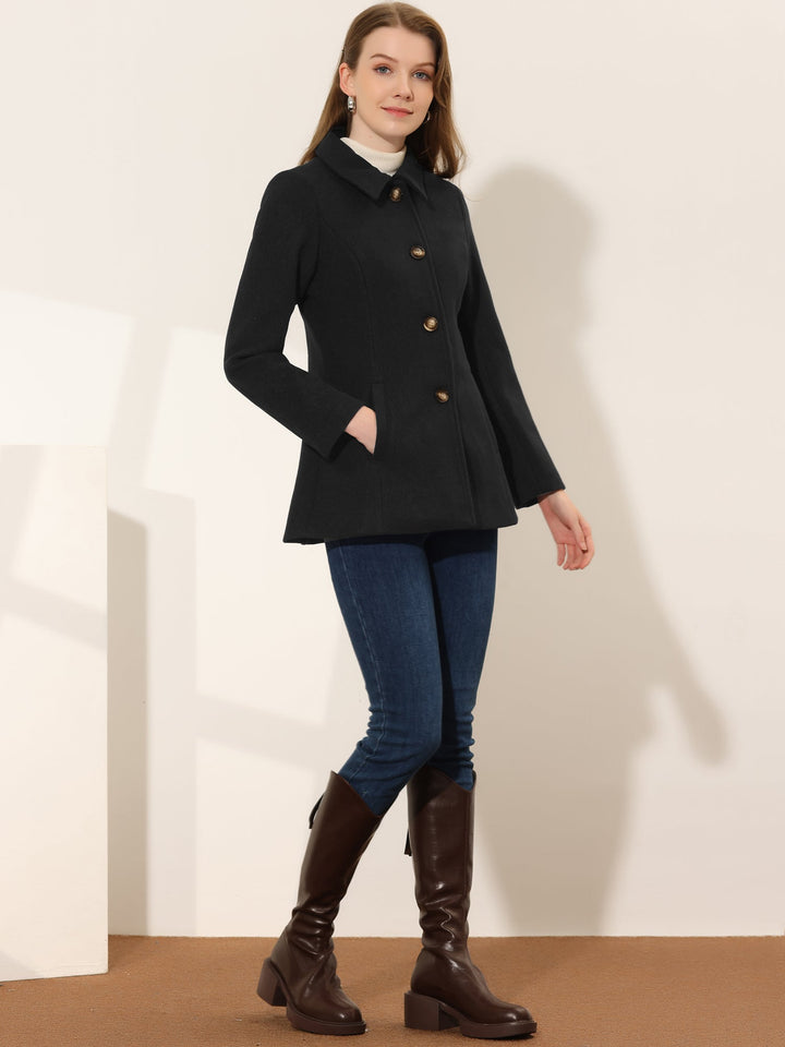 Manteau d’hiver pour femme à boutonnage simple et col | boutonné