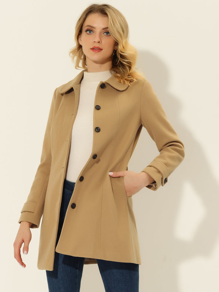 Long manteau chaud à chevrons pour femme | Hiver