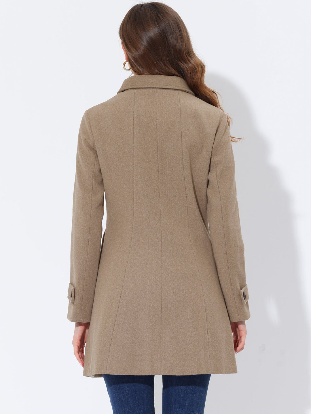 Long manteau chaud à chevrons pour femme | Hiver