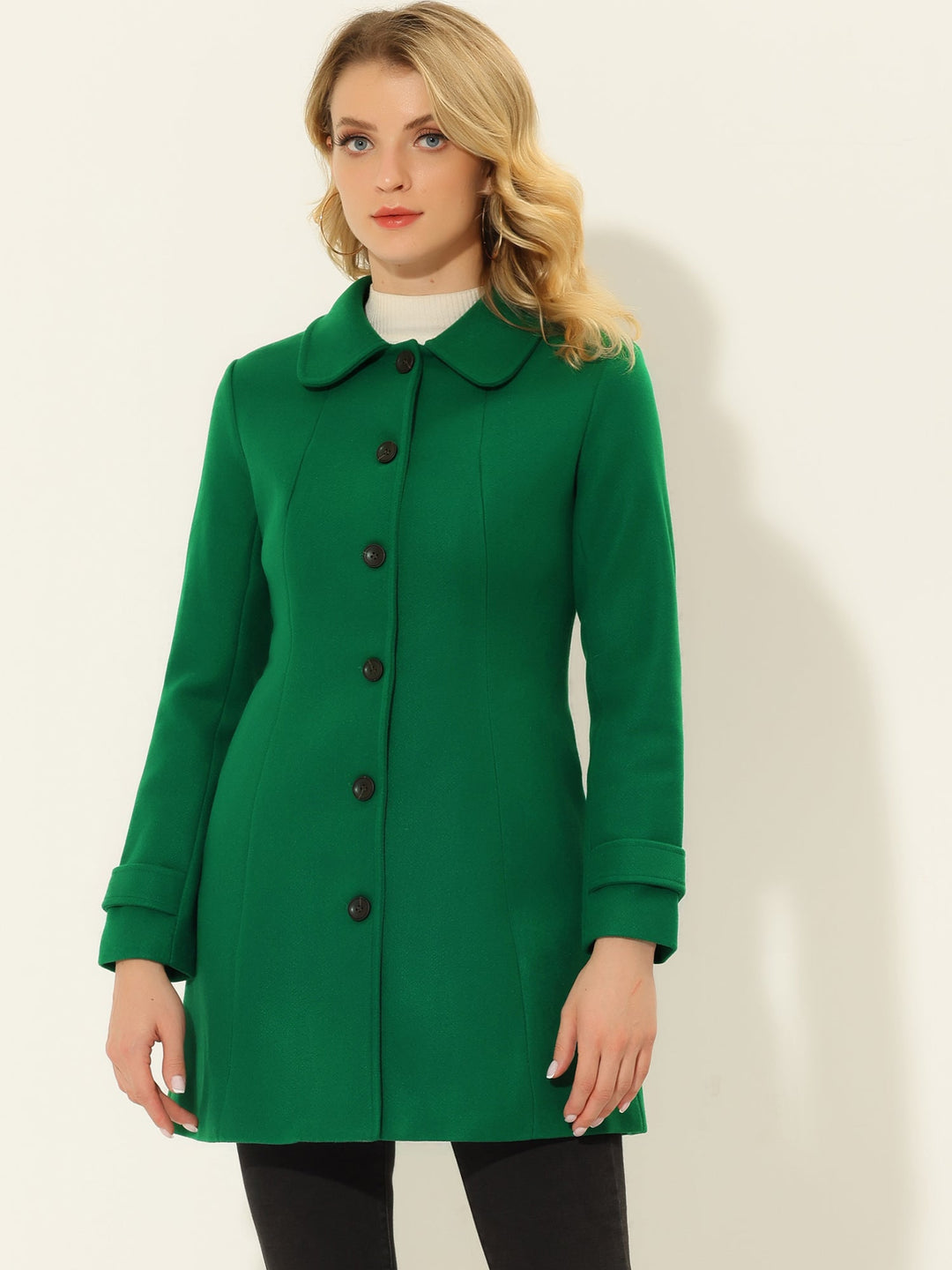 Long manteau chaud à chevrons pour femme | Hiver