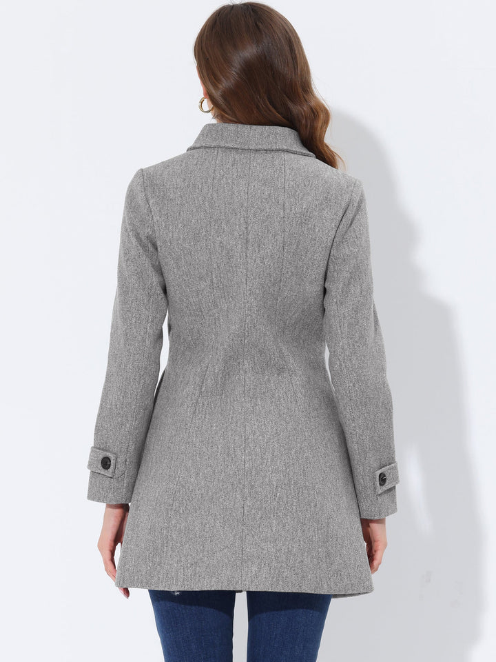 Long manteau chaud à chevrons pour femme | Hiver