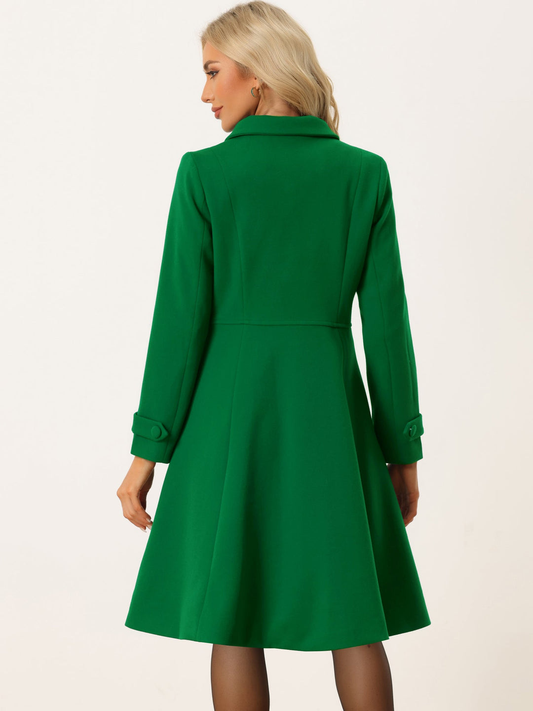 Women's Long Winter Double Breasted Coat | Collared