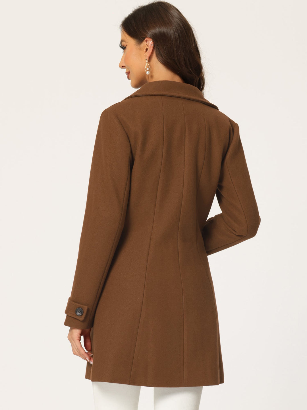 Long manteau chaud à chevrons pour femme | Hiver