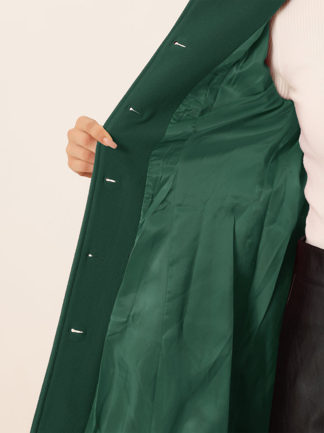 Long manteau chaud à chevrons pour femme | Hiver