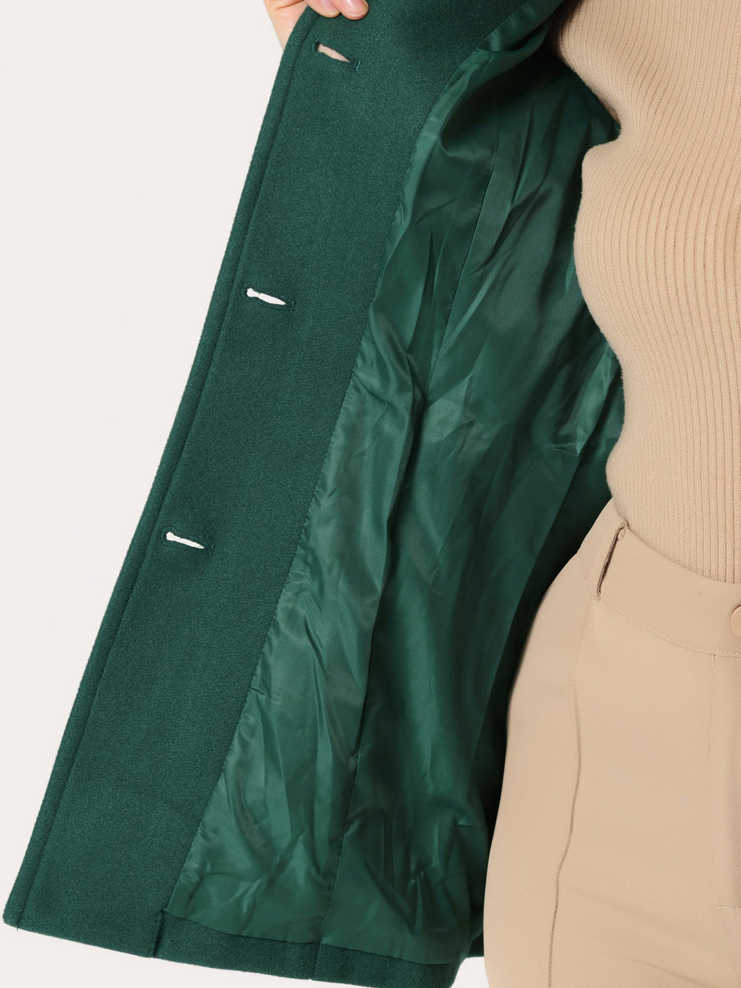 Manteau d’hiver pour femme à boutonnage simple et col | boutonné