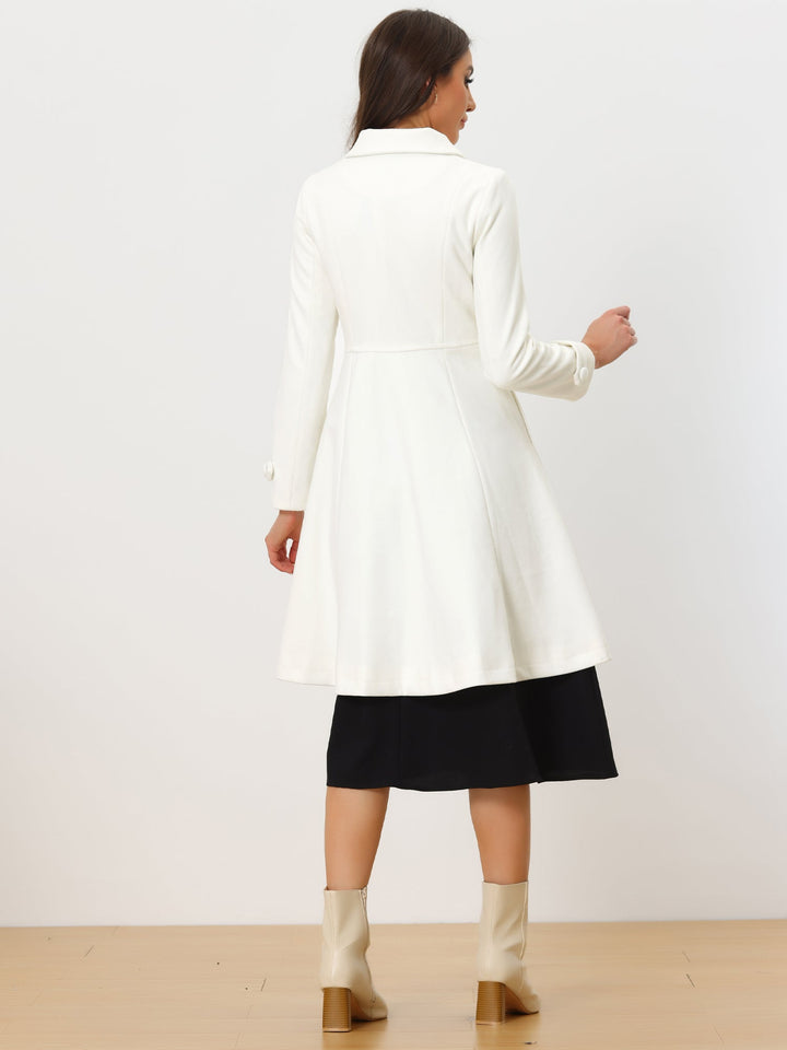 Women's Long Winter Double Breasted Coat | Collared
