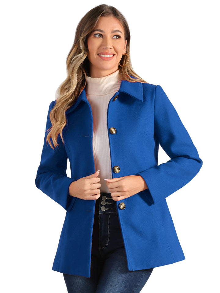 Manteau d’hiver pour femme à boutonnage simple et col | boutonné