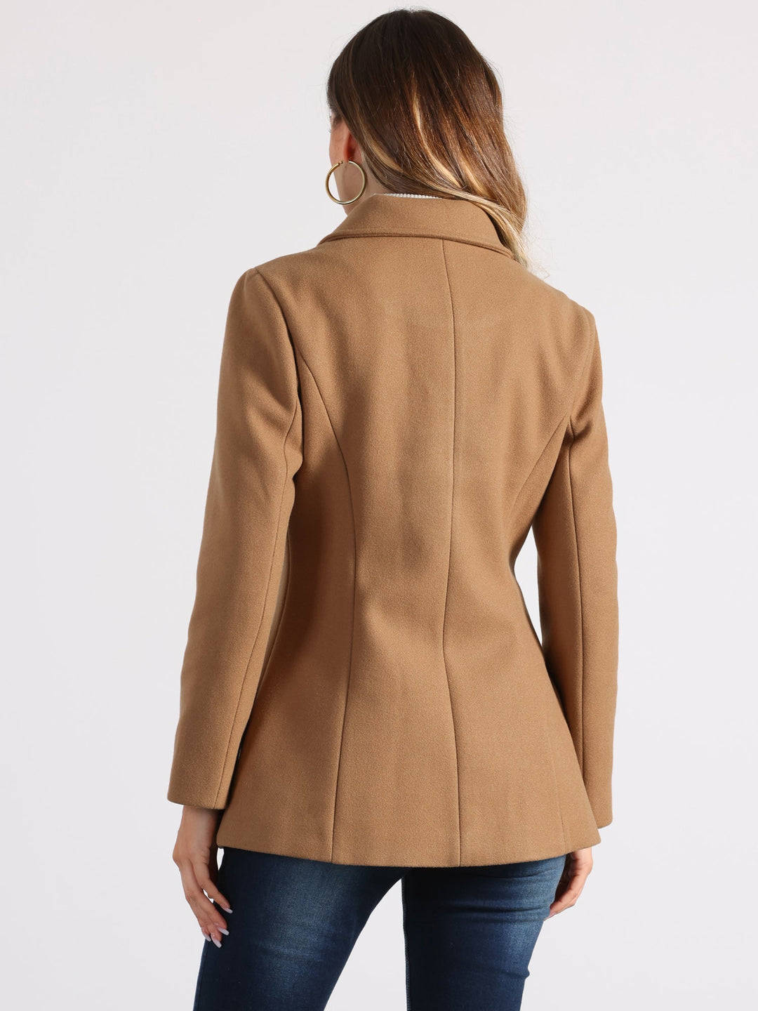 Manteau d’hiver pour femme à boutonnage simple et col | boutonné