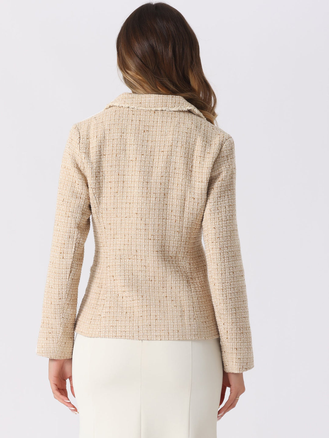 Blazer tricoté à manches longues et coupe ajustée pour femme | Texturé
