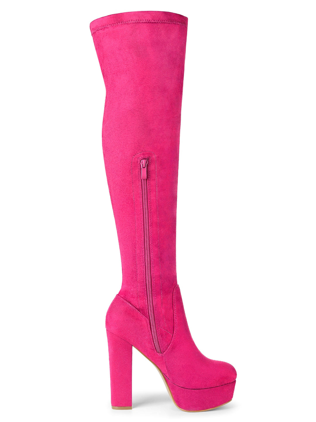 Bottes cuissardes à plateforme et fermeture éclair pour femmes | Talon