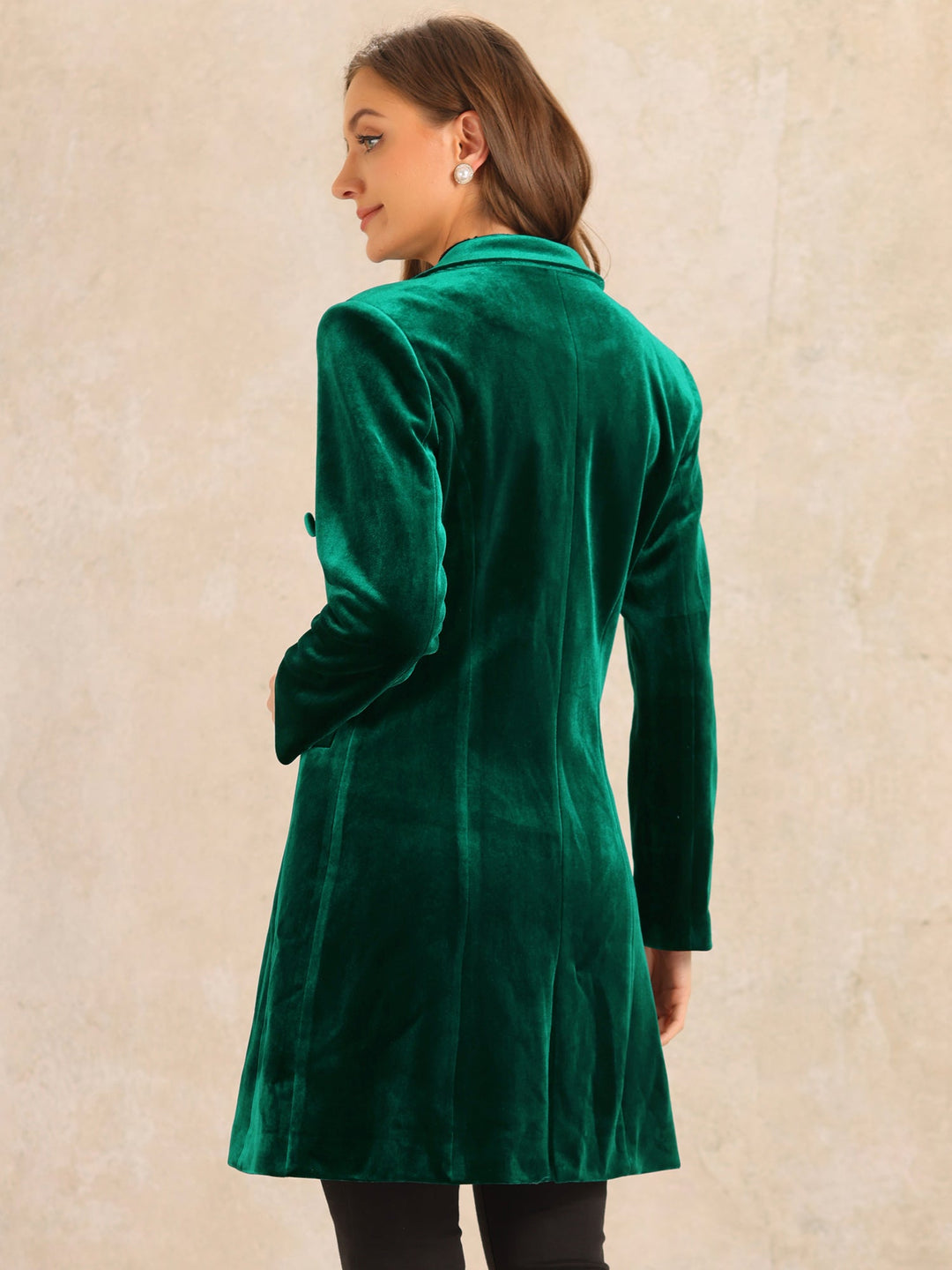 Manteau long boutonné à double boutonnage pour femme | hiver