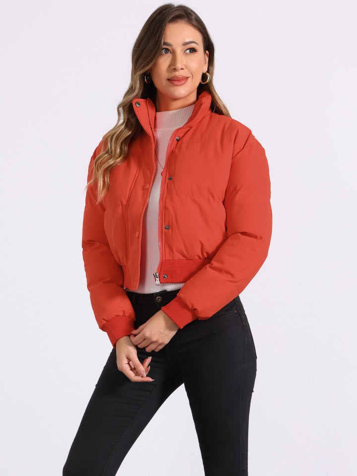 Women's Cropped Zip Up Bomber Jacket | Winter