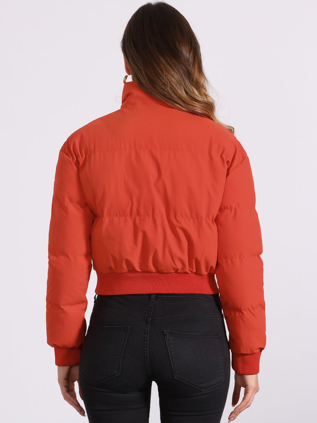 Women's Cropped Zip Up Bomber Jacket | Winter