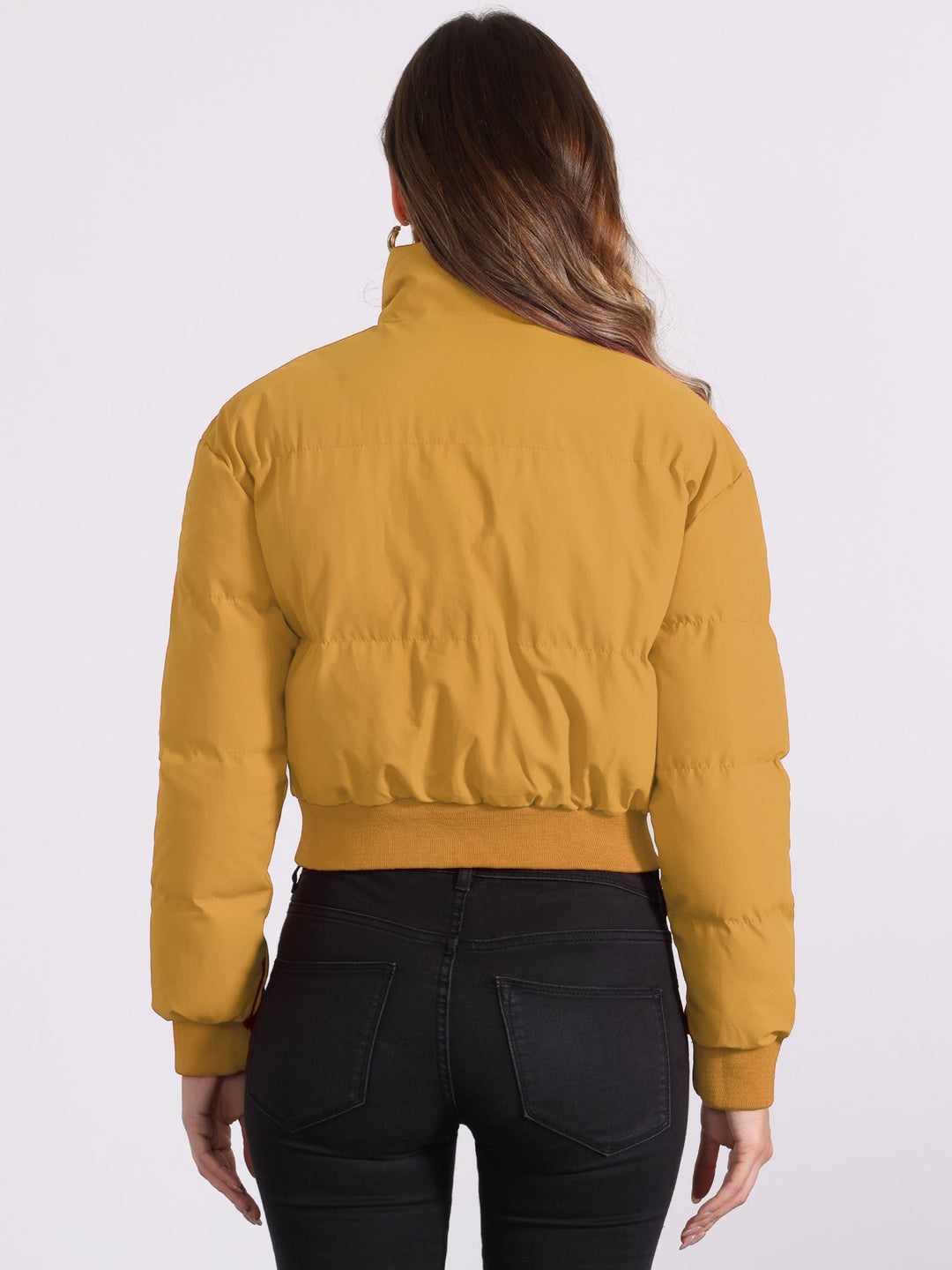 Women's Cropped Zip Up Bomber Jacket | Winter