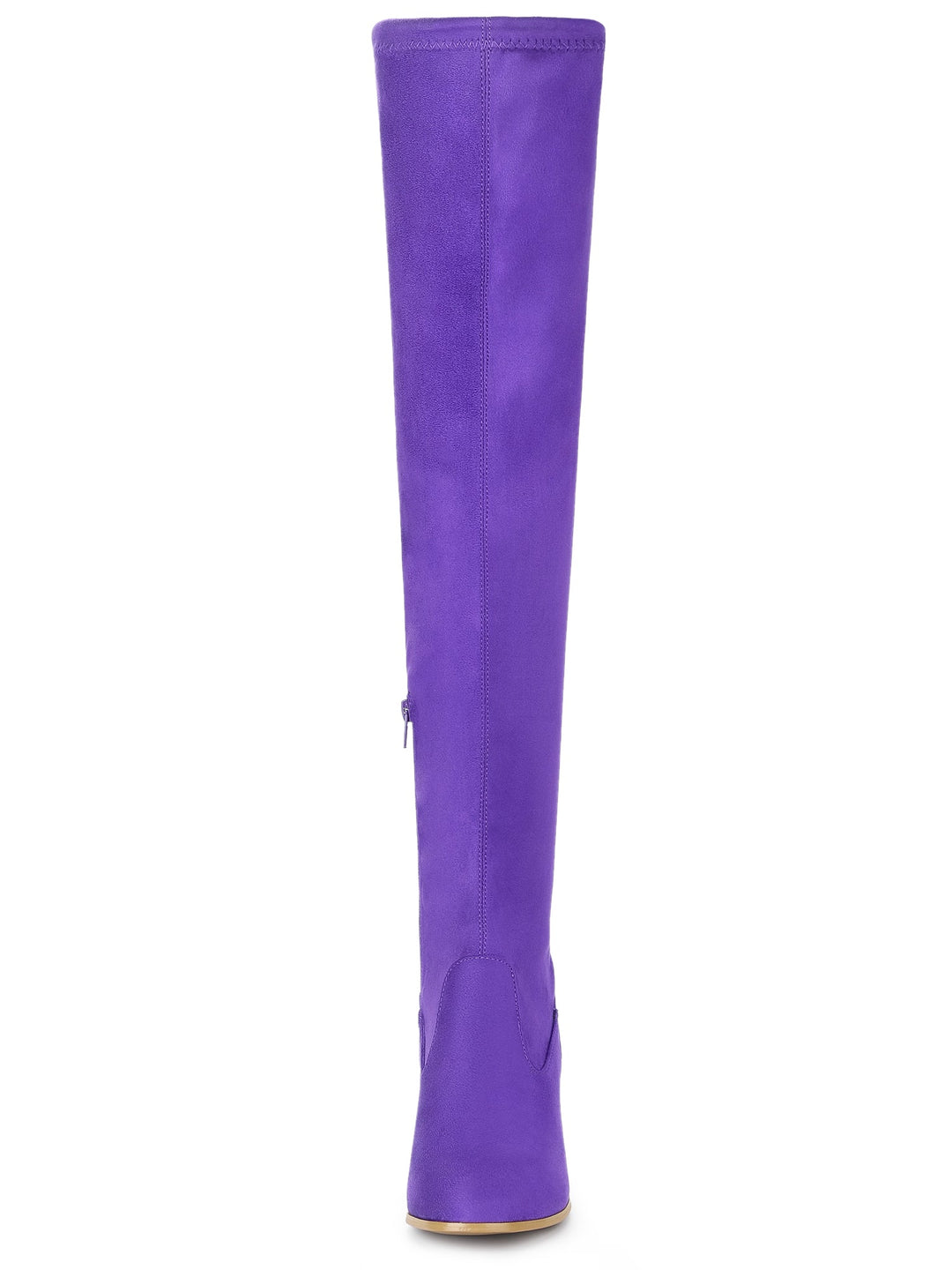 Women's Zip Round Toe Over The Knee Boots | Heel