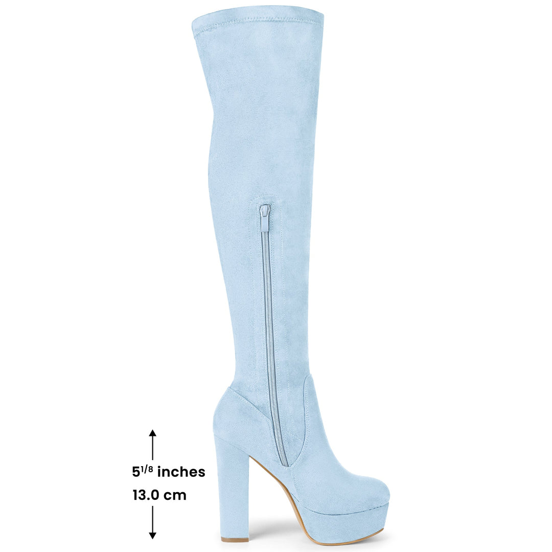 Bottes cuissardes à plateforme et fermeture éclair pour femmes | Talon