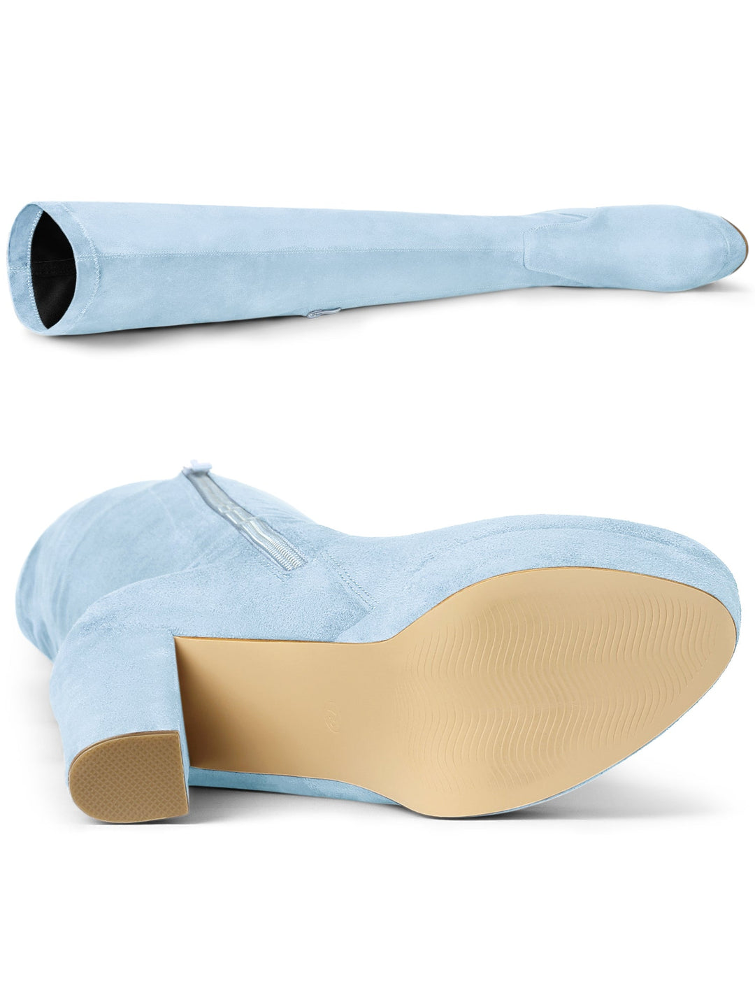 Bottes cuissardes à plateforme et fermeture éclair pour femmes | Talon
