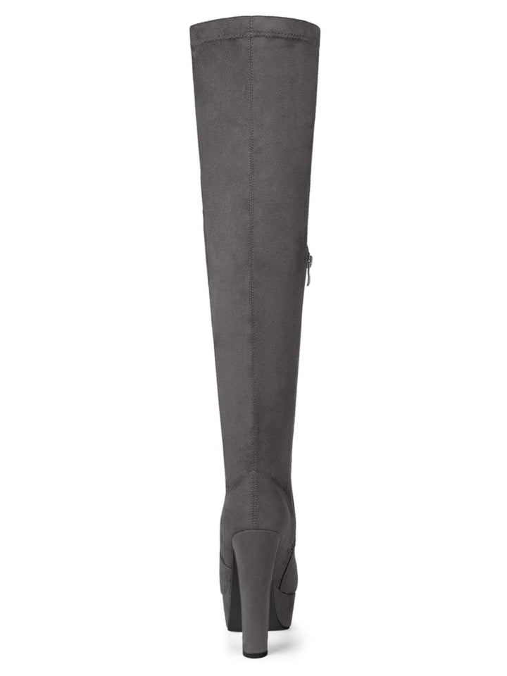 Bottes cuissardes à plateforme et fermeture éclair pour femmes | Talon