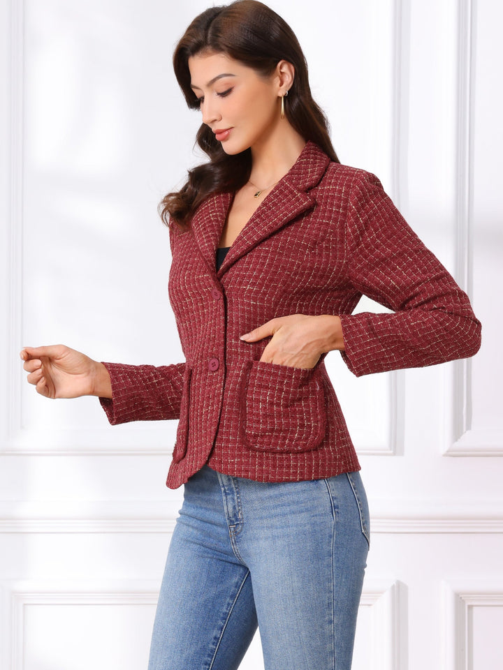 Blazer tricoté à manches longues et coupe ajustée pour femme | Texturé