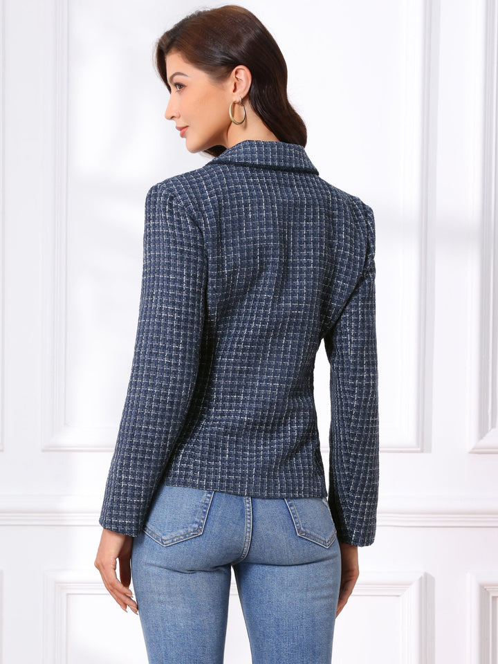 Blazer tricoté à manches longues et coupe ajustée pour femme | Texturé