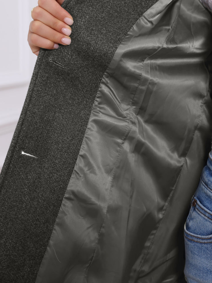 Manteau d’hiver pour femme à boutonnage simple et col | boutonné