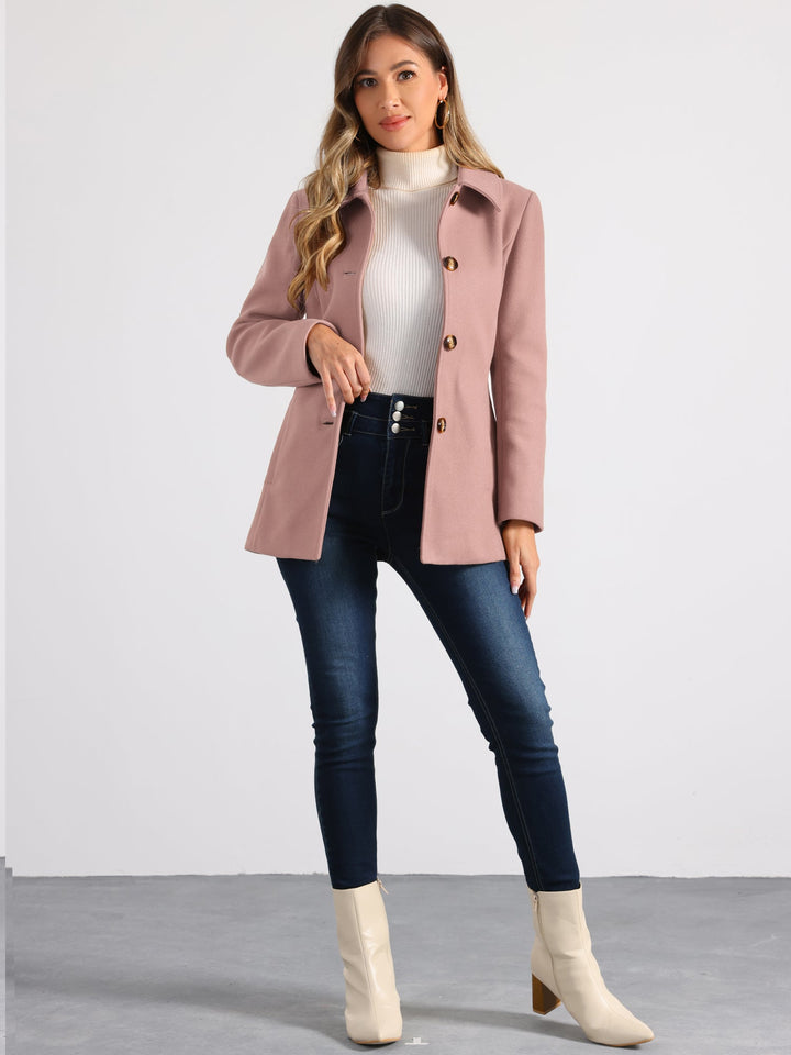Manteau d’hiver pour femme à boutonnage simple et col | boutonné