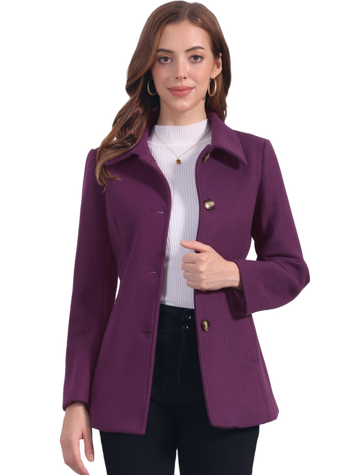 Manteau d’hiver pour femme à boutonnage simple et col | boutonné