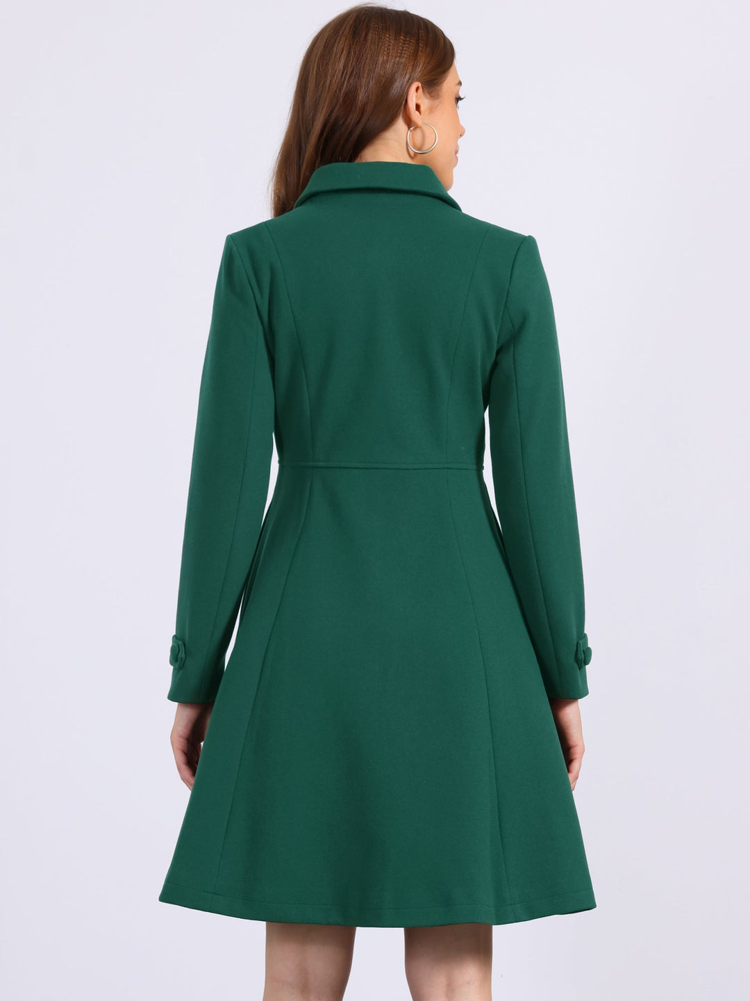 Women's Long Winter Double Breasted Coat | Collared