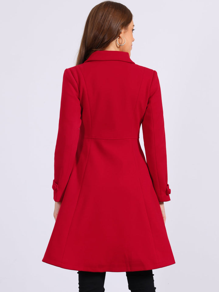 Women's Long Winter Double Breasted Coat | Collared